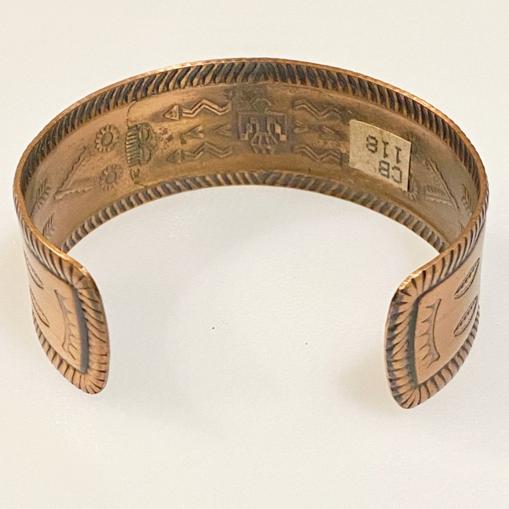 Vintage Storyteller Bell Trading Post Copper Cuff Bracelet - Handmade - Picture 10 of 13